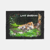 Lazy Happens Siberian Tiger Fleecedecke (Vorderseite (Horizontal))