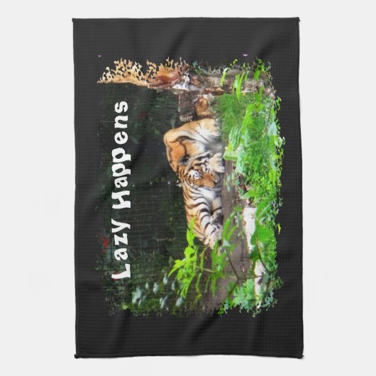 Lazy Happens Siberian Tiger Küchentuch (Vertikal)