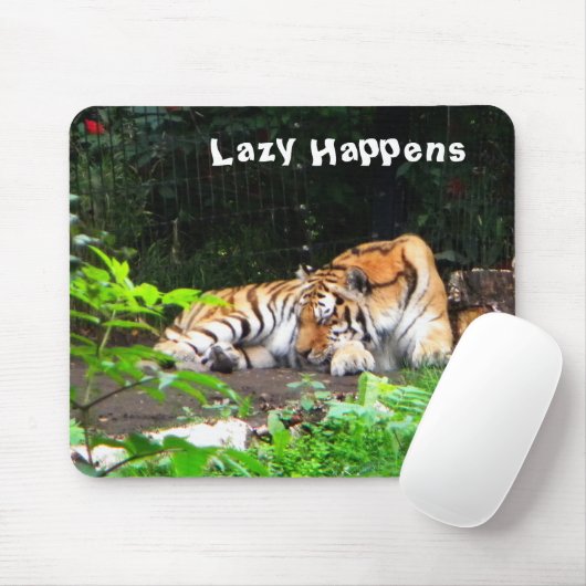 Lazy Happens Siberian Tiger Mousepad (Mit Mouse)
