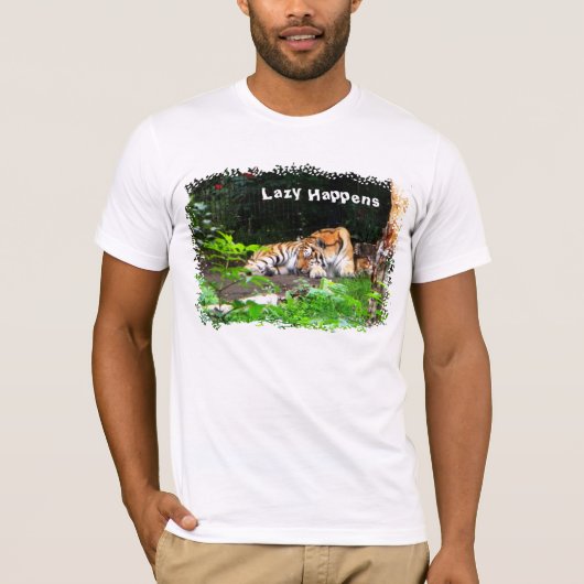 Lazy Happens Siberian Tiger T-Shirt (Vorderseite)