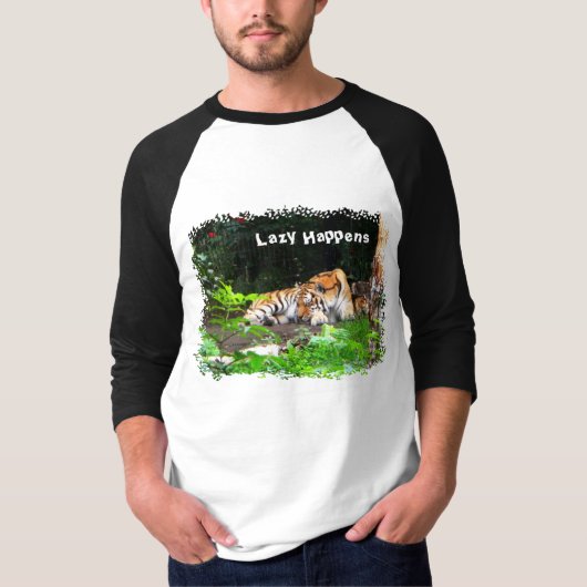 Lazy Happens Siberian Tiger T-Shirt (Vorderseite)