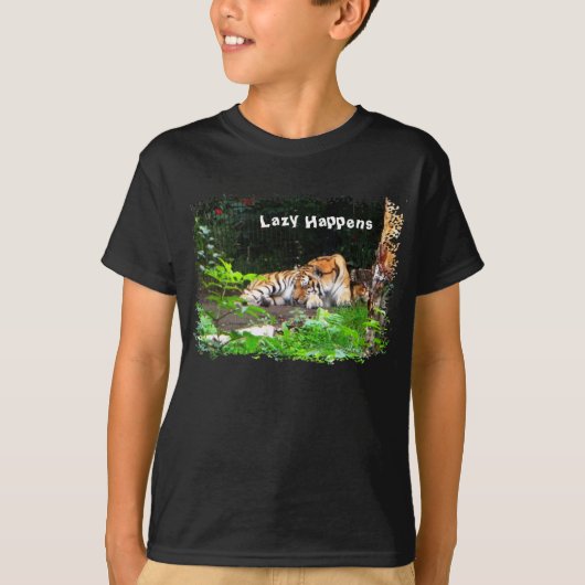 Lazy Happens Siberian Tiger T-Shirt (Vorderseite)