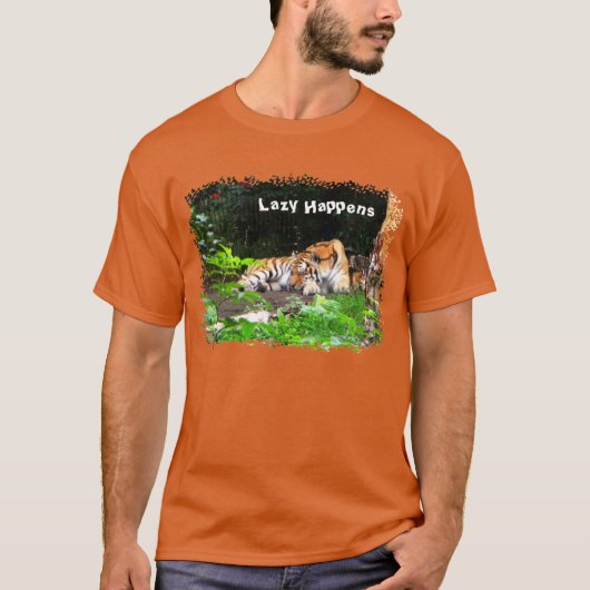Lazy Happens Siberian Tiger T-Shirt (Vorderseite)