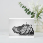 Lazy Hippo Postkarte (Stehend Vorderseite)