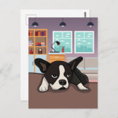 Lazy Hund Postkarte (Vorne/Hinten)