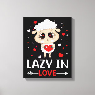 Lazy in Liebe Sheep für Valentinstag Singles Leinwanddruck
