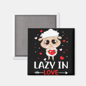Lazy in Liebe Sheep für Valentinstag Singles Magnet (Vorderseite/Rückseite)