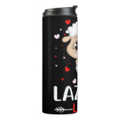 Lazy in Liebe Sheep für Valentinstag Singles Thermosbecher (Nach links gedreht)