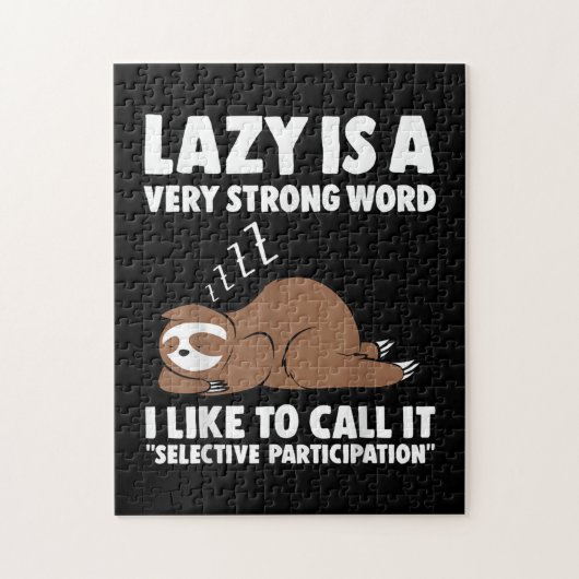 Lazy ist ein sehr starkes Word-Sloth Puzzle (Vertikal)