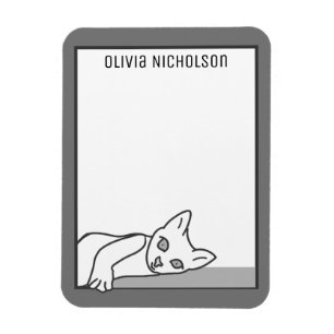 Lazy Kitten Art Personalisiert Novelty Cat Magnet