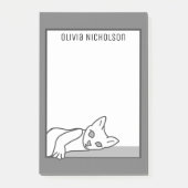 Lazy Kitten Art Personalisiert Novelty Cat Post-it Klebezettel (Vorderseite)