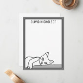 Lazy Kitten Whimsical Personalisierte Mitteilungsk Mitteilungskarte (Vorderseite/Rückseite Beispiel)