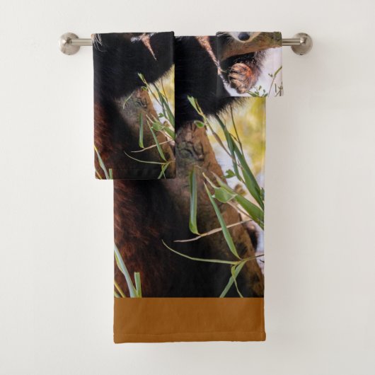 Lazy kleine rote Panda Badhandtuch Set