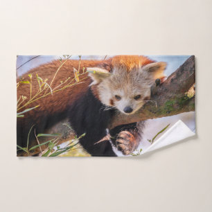 Lazy kleine rote Panda Badhandtuch Set