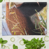 Lazy kleine rote Panda Geschirrtuch (Gefaltet)