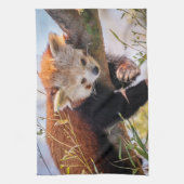 Lazy kleine rote Panda Geschirrtuch (Vertikal)