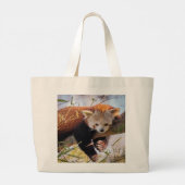 Lazy kleine rote Panda Jumbo Stoffbeutel (Rückseite)