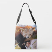 Lazy kleine rote Panda Tragetaschen Mit Langen Trägern (Rückseite)