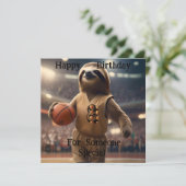 "Lazy Layups: Ein Sloths Game" Flat Birthday Card Karte (Stehend Vorderseite)