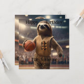 "Lazy Layups: Ein Sloths Game" Flat Birthday Card Karte (Vorderseite/Rückseite Beispiel)