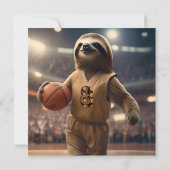"Lazy Layups: Ein Sloths Game" Flat Birthday Card Karte (Rückseite)