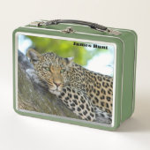 Lazy Leopard Metall Brotdose (Vorderseite)