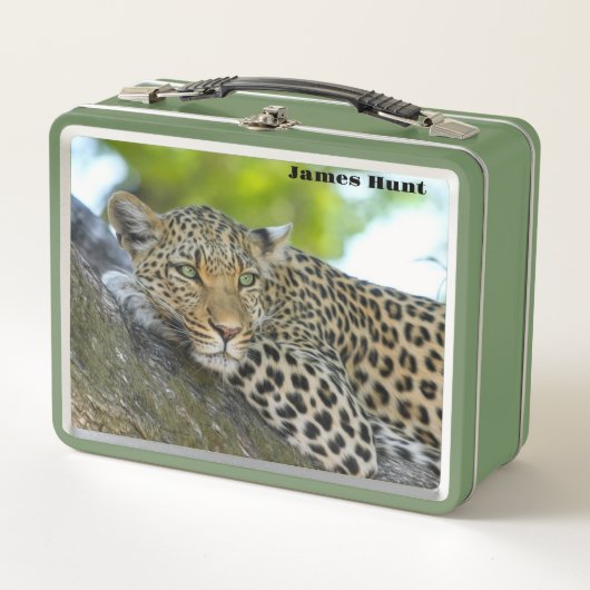 Lazy Leopard Metall Brotdose (Vorderseite)