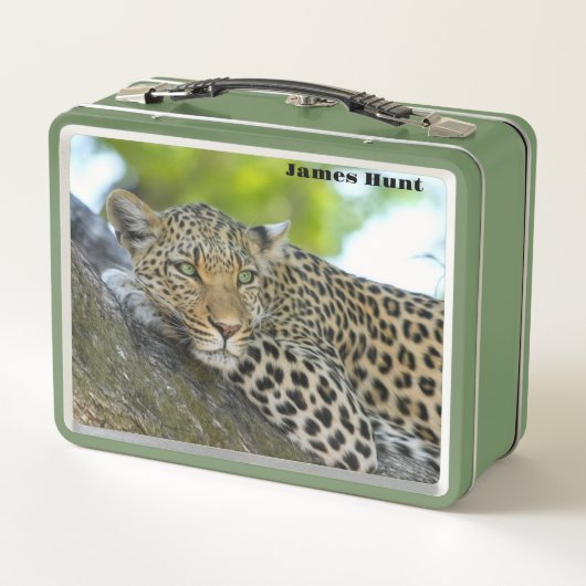 Lazy Leopard Metall Brotdose (Rückseite)