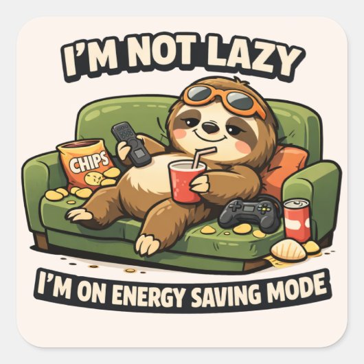 Lazy Level: Expert Quadratischer Aufkleber (Vorderseite)