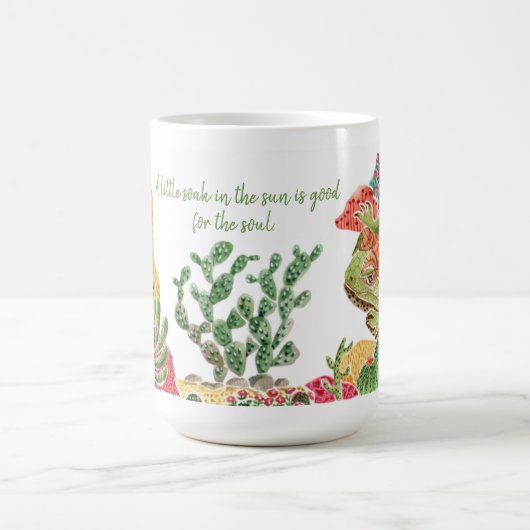 Lazy Lizard Quote Wüste Landschaft personalisieren Kaffeetasse (Mittel)