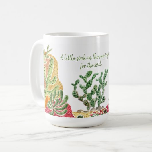 Lazy Lizard Quote Wüste Landschaft personalisieren Kaffeetasse (Vorderseite Links)