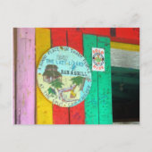 Lazy Lizard Sign auf Caye Caukler Belize Postcard Postkarte (Vorderseite)