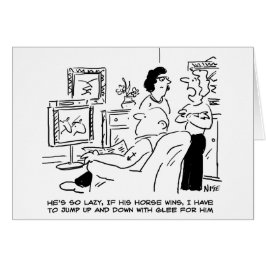 Lazy Man beobachtet Pferderennen im Fernsehen