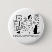 Lazy Man beobachtet Pferderennen im Fernsehen Button (Vorderseite)