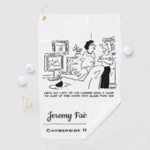 Lazy Man beobachtet Pferderennen im Fernsehen Golfhandtuch (Insitu)