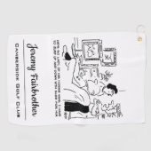 Lazy Man beobachtet Pferderennen im Fernsehen Golfhandtuch (Horizontal)