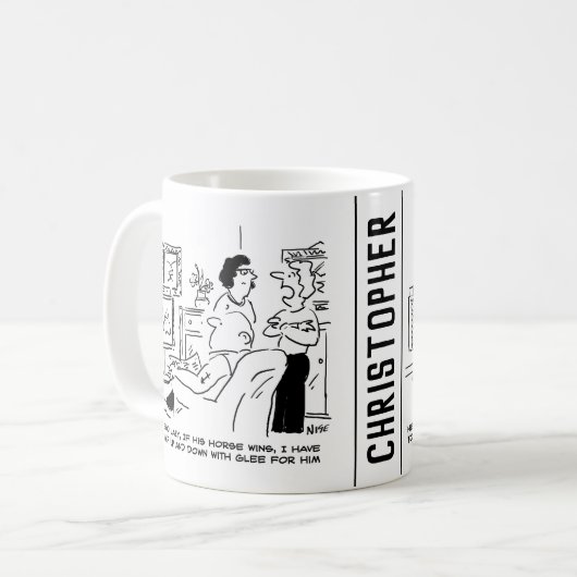 Lazy Man beobachtet Pferderennen im Fernsehen Kaffeetasse (Vorderseite Links)