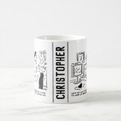 Lazy Man beobachtet Pferderennen im Fernsehen Kaffeetasse (Mittel)