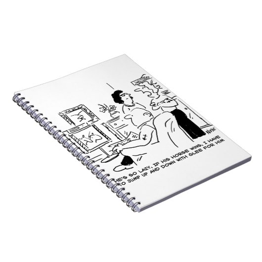 Lazy Man beobachtet Pferderennen im Fernsehen Notizblock (Rechte Seite)