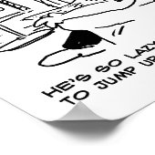 Lazy Man beobachtet Pferderennen im Fernsehen Poster (Ecke)