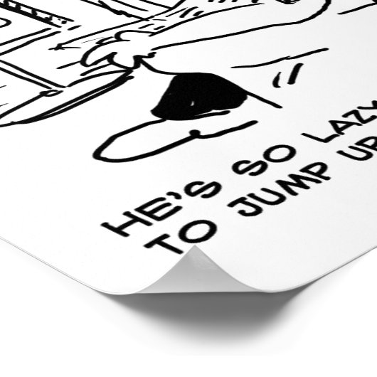 Lazy Man beobachtet Pferderennen im Fernsehen Poster (Ecke)