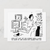 Lazy Man beobachtet Pferderennen im Fernsehen Postkarte (Vorne/Hinten)