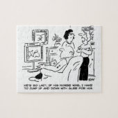 Lazy Man beobachtet Pferderennen im Fernsehen Puzzle (Horizontal)