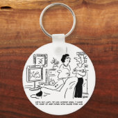 Lazy Man beobachtet Pferderennen im Fernsehen Schlüsselanhänger (Vorderseite)