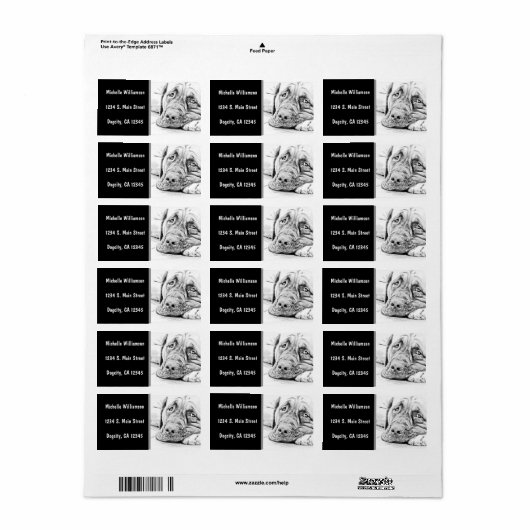 Lazy Mastiff Adressaufkleber (Vorne)