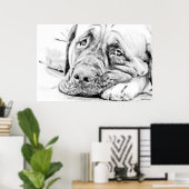 Lazy Mastiff Poster (Heimbüro)