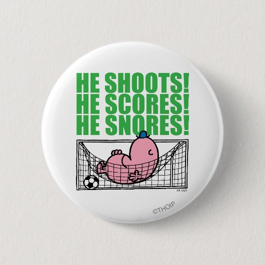 Lazy Napping in einem Fußballziel Button (Vorderseite)