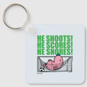 Lazy Napping in einem Fußballziel Schlüsselanhänger (Vorderseite)