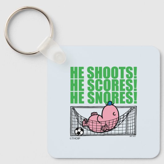 Lazy Napping in einem Fußballziel Schlüsselanhänger (Vorderseite)