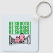 Lazy Napping in einem Fußballziel Schlüsselanhänger (Rückseite)